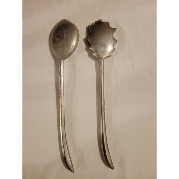 Leaf shaped salad utensils 14" long - Picture 2 of 3